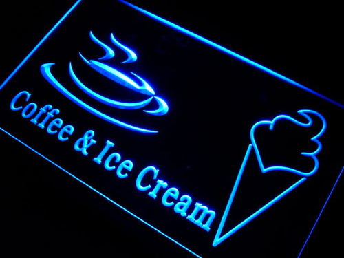 Coffee Ice Cream Cafe LED Light Sign